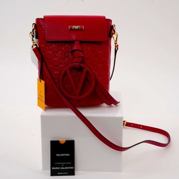 Velentino by Mario Valentino Red Salma Logo Leather Crossbody Bag - Picture 5 of 6